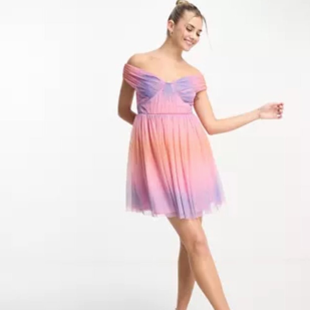 NWT ASOS Anaya bardot tulle mini dress